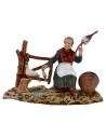 Old lady spinning with dove series 10 cm Landi Moranduzzo