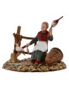 Vieja que hila con paloma serie 10 cm Landi Moranduzzo