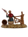 Old lady spinning with dove series 10 cm Landi Moranduzzo