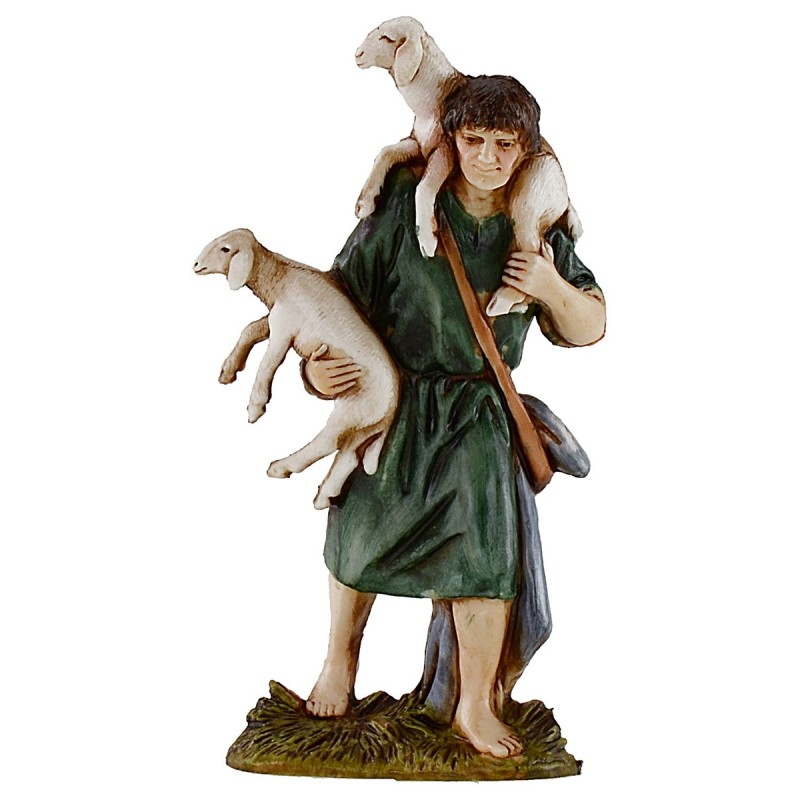Buon pastore con pecore 10 cm Landi Moranduzzo Mondo Presepi