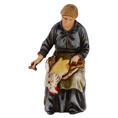 Donna che spenna serie 10 cm Landi Moranduzzo Mondo Presepi