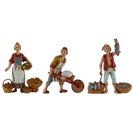 Set 3 mestieri 10 cm Landi Moranduzzo Mondo Presepi