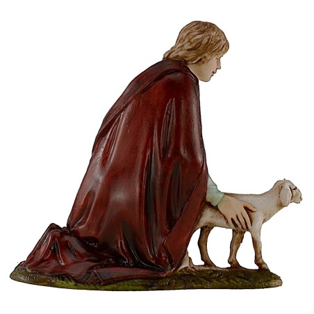 Pastor que acaricia el cordero serie 10 cm Landi Moranduzzo
