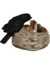 Rondine e uccellini nel nido 2 cm presepe