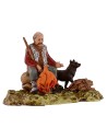 Pastor con perro al fuego serie 10 cm Landi Moranduzzo