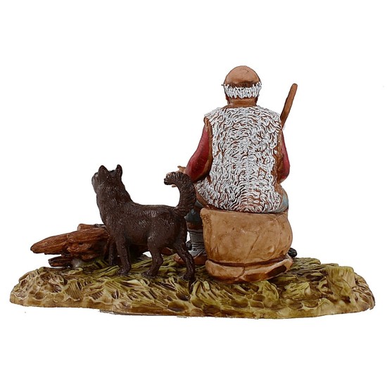 Pastor con perro al fuego serie 10 cm Landi Moranduzzo
