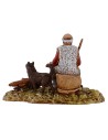 Shepherd with dog at the fire 10 cm series Landi Moranduzzo