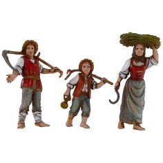 Conjunto Familia campesina serie 10 cm Landi Moranduzzo Mundo 2