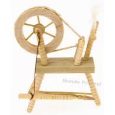 Wooden spinning wheel cm 4x6 h.