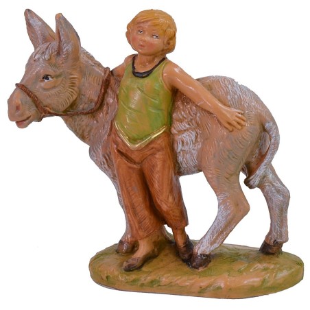 Niño con burro serie 12 cm Fontanini altura, Fontanini