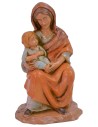 Donna seduta con Bambino serie 12 cm Fontanini base, fontanini