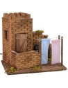 Casa con panni stesi effetto vento cm 27x19x24,5 h. 