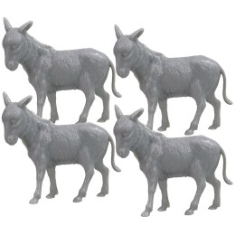 Juego de 4 burros de 4x3,5 cm - Código W06