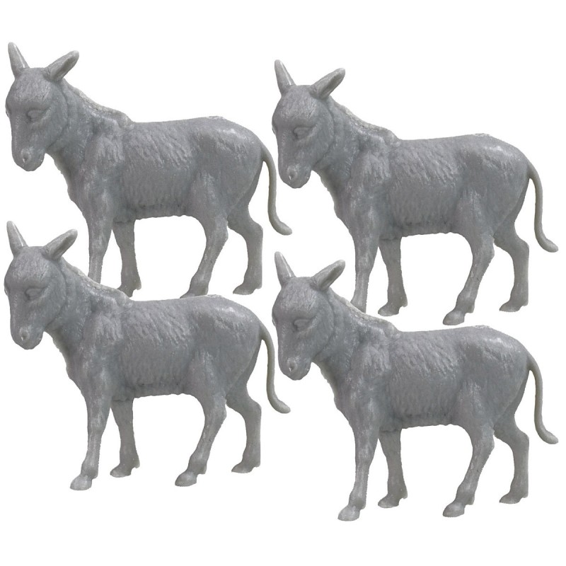 Set of 4 donkeys cm 4x3,5 - Cod. W06