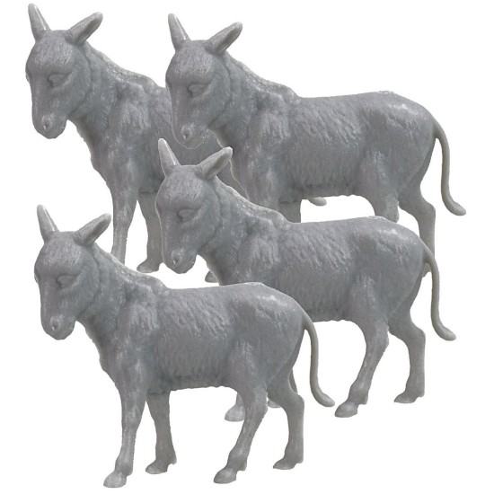 Set of 4 donkeys cm 4x3,5 - Cod. W06