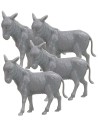 Set of 4 donkeys cm 4x3,5 - Cod. W06