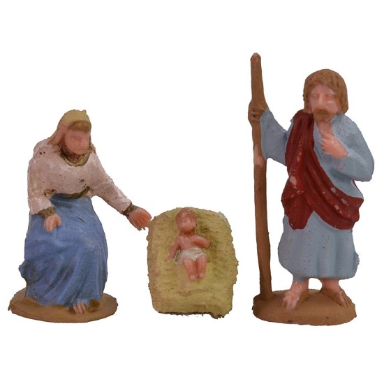 Nacimiento belén de 3,5 cm patinado lux set de 6 piezas