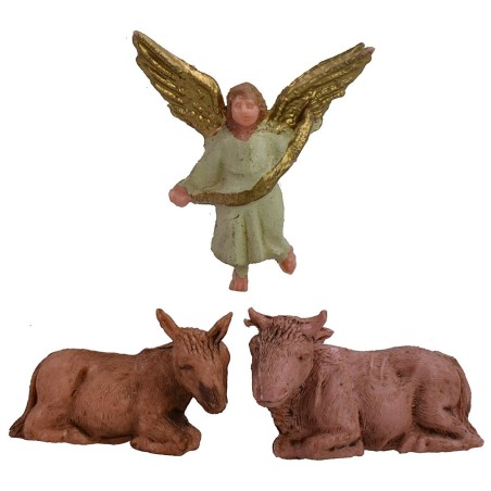 Nacimiento belén de 3,5 cm patinado lux set de 6 piezas