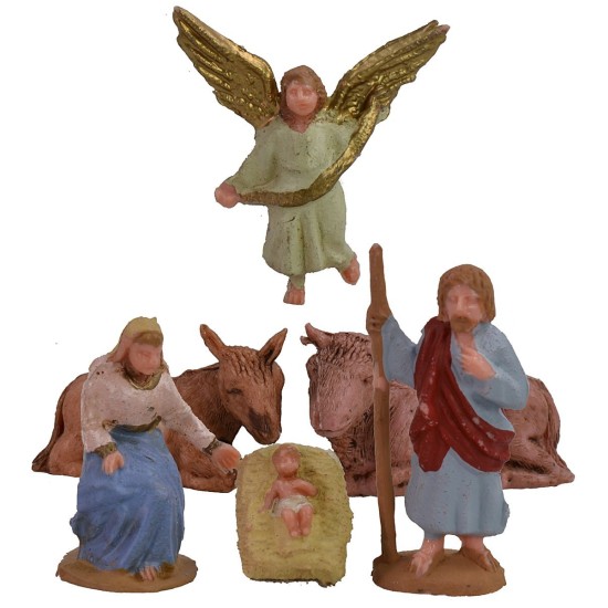Natividad belén 3,5 cm patinada lux set de 6 piezas Mondo Presepi