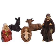 Natività 5 soggetti 3 cm in resina per Presepe