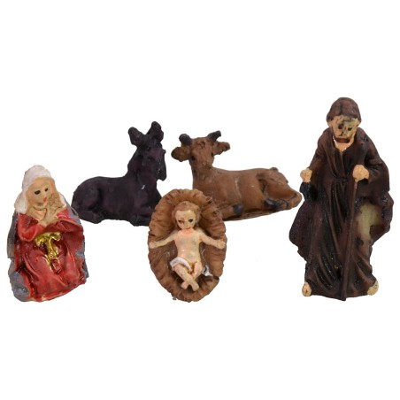 Natività 5 soggetti 3 cm in resina per Presepe