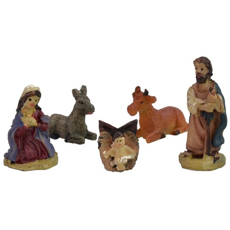 Natividad 5 figuras 3,5 cm en resina Mundo Pesebres