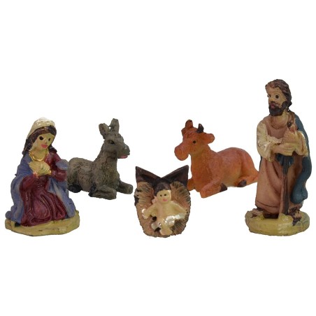 Natività 5 soggetti 3,5 cm in resina Mondo Presepi