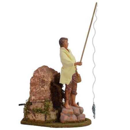 Pescatore in movimento Fontanini 19 cm statua, altezza, uomo