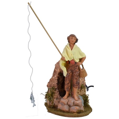 Pescatore in movimento Fontanini 19 cm