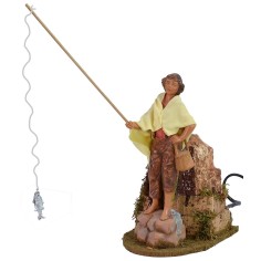 Pescador en movimiento Fontanini estatua de 19 cm, altura, hombre. 2