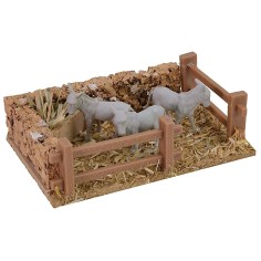 Recinto con burros para belén - Animales belén Mundo Belenes