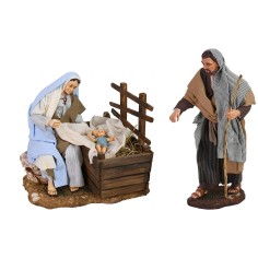 Nativity 30 cm Pigini Maria with cradle and St. Joseph on the