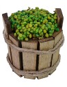 Tinozza in legno con olive cm ø 3x3 h altezza, legno, statue