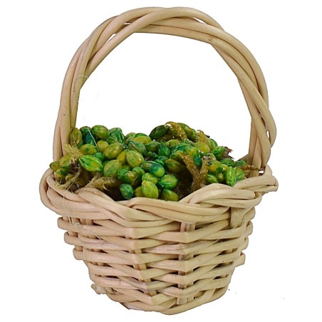 Cesta de mimbre con aceitunas cm ø 2,5x3 h cesta con naranjas