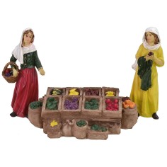 Vendedoras de frutas serie 11,5 cm serie, frutas, resina.