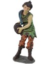 Ragazzo in resina con piccola botte 20 cm