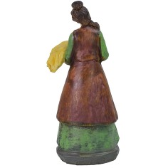 Campesina con paja en resina 20 cm resina, base, altura 2
