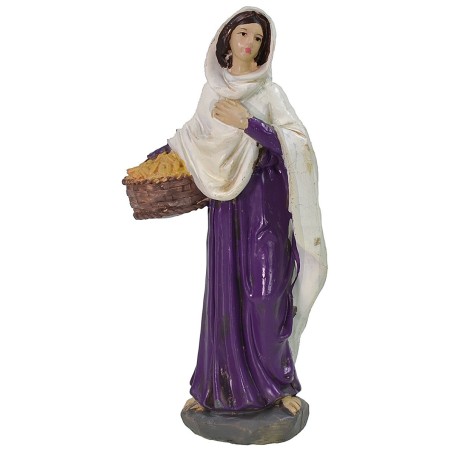 Donna con cesto in resina 20 cm resina, base, cesto, donna
