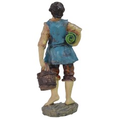 Ragazzo con secchio e stoffa in resina 20 cm resina, base 2