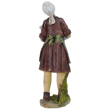 Chica con cordero en resina 25 cm base, resina, cordero