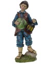 Ragazzo con cappello e lanterna in resina 25 cm