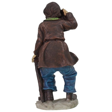 Pastor con linterna de resina 25 cm resina, base, real