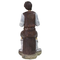 Uomo seduto con l'anguria in resina serie 25 cm 2