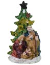 Natividad de 5,5 cm en resina con árbol de 5,7x5,6x10,2 cm de altura árbol.