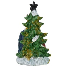 Natività 5,5 cm in resina con albero cm 5,7x5,6x10,2 h 2