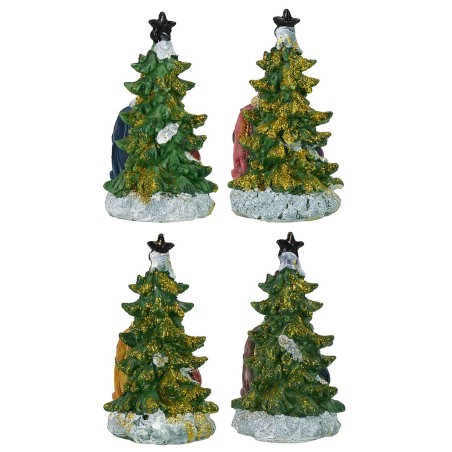 Set de 4 Natividades de 5,5 cm en resina con árbol de