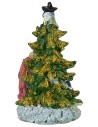 Natività 5,5 cm in resina con albero cm 5,7x5,6x10,2 h
