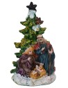 Natividad de 5,5 cm en resina con árbol de 5,7x5,6x10,2 cm h