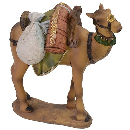 Camello de resina con silla de montar, altura 13 cm, silla de montar.