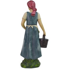 Mujer con cubo en resina serie 40 cm serie, resina, base 2